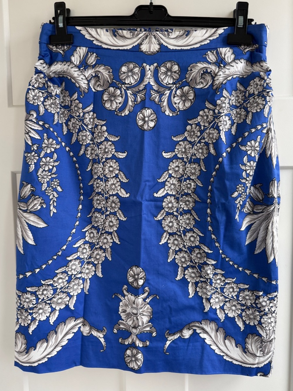 New Anthropologie Yoana Baraschu sky blue white Gilded estate floral moldings 10